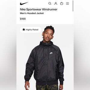 Nike Hooded Rain Jacket Size Small